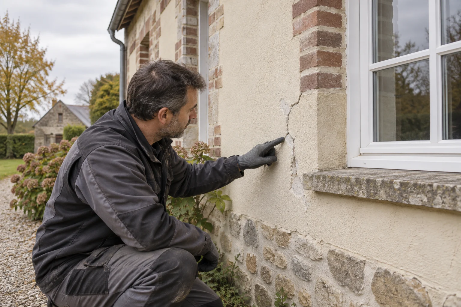 Illustration d’un examen de façade fissurée avant reprise